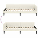 vidaXL Sarok Ágykeret Krém 90 x 200 cm Bársony és Mérnökölt fa