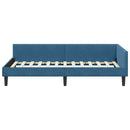 vidaXL Sarokágy keret fejtámlával Kék 100 cm x 200 cm Bársony