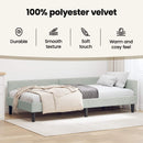 vidaXL Sarokágy keret Világosszürke 100 cm x 200 cm Bársony