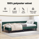 vidaXL Sarokágy keret fejtámlával Sötétzöld 100 cm x 200 cm Bársony