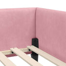 vidaXL Sarokágy keret fejtámlával Rózsaszín 100 cm x 200 cm Bársony