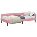 vidaXL Sarokágy keret fejtámlával Rózsaszín 100 cm x 200 cm Bársony