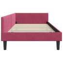 vidaXL Sarokágy keret fejtámlával Bordó 100 cm x 200 cm Bársony