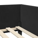vidaXL Sarokágy keret fejtámlával Fekete 100 cm x 200 cm Bársony