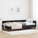 vidaXL Sarokágy keret fejtámlával Fekete 100 cm x 200 cm Bársony