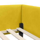 vidaXL Sarokágy keret fejtámlával Sárga 100 cm x 200 cm Bársony