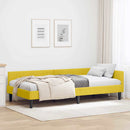 vidaXL Sarokágy keret fejtámlával Sárga 100 cm x 200 cm Bársony