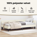 vidaXL Sarokágy keret fejtámlával Krém 100 cm x 200 cm Bársony