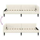 vidaXL Sarokágy keret fejtámlával Krém 100 cm x 200 cm Bársony