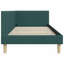 vidaXL Sarokágy keret Sötétzöld 80 cm x 200 cm Szövet és Plywood