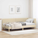 vidaXL Sarokágy keret Krém 80 cm x 200 cm Szövet és Plywood