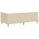 vidaXL Sarokágy keret Krém 80 cm x 200 cm Szövet és Plywood