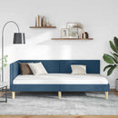 vidaXL Sarokágy keret fejtámlával Kék 80 cm x 200 cm Szövet és Plywood