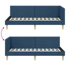 vidaXL Sarokágy keret fejtámlával Kék 80 cm x 200 cm Szövet és Plywood