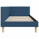vidaXL Sarokágy keret fejtámlával Kék 80 cm x 200 cm Szövet és Plywood