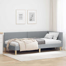 vidaXL Sarokágy keret Világosszürke 90 cm x 190 cm Szövet és Plywood