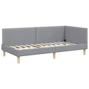 vidaXL Sarokágy keret Világosszürke 90 cm x 190 cm Szövet és Plywood
