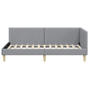 vidaXL Sarokágy keret Világosszürke 90 cm x 200 cm Szövet és Plywood