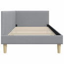 vidaXL Sarokágy keret Világosszürke 90 cm x 200 cm Szövet és Plywood