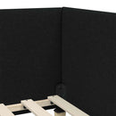 vidaXL Sarokágy keret Fekete 90 cm x 200 cm Szövet és Plywood