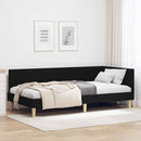 vidaXL Sarokágy keret Fekete 90 cm x 200 cm Szövet és Plywood