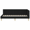 vidaXL Sarokágy keret Fekete 90 cm x 200 cm Szövet és Plywood