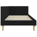 vidaXL Sarokágy keret Fekete 90 cm x 200 cm Szövet és Plywood