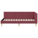 vidaXL Sarokágy keret Bordó 90 cm x 200 cm Szövet és Plywood