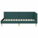 vidaXL Sarokágy keret Sötétzöld 90 cm x 200 cm Szövet és Plywood