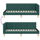 vidaXL Sarokágy keret Sötétzöld 90 cm x 200 cm Szövet és Plywood