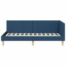 vidaXL Sarokágy keret fejtámlával Kék 90 cm x 200 cm Szövet és Plywood