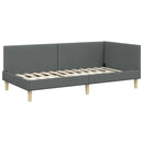 vidaXL Sarokágy keret Sötétszürke 100 cm x 200 cm Szövet és Plywood
