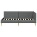 vidaXL Sarokágy keret Sötétszürke 100 cm x 200 cm Szövet és Plywood