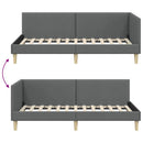 vidaXL Sarokágy keret Sötétszürke 100 cm x 200 cm Szövet és Plywood
