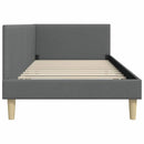 vidaXL Sarokágy keret Sötétszürke 100 cm x 200 cm Szövet és Plywood