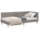 vidaXL Sarokágy keret Tópszínű 100 cm x 200 cm Szövet és Plywood