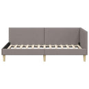 vidaXL Sarokágy keret Tópszínű 100 cm x 200 cm Szövet és Plywood