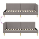 vidaXL Sarokágy keret Tópszínű 100 cm x 200 cm Szövet és Plywood