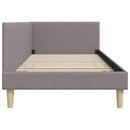 vidaXL Sarokágy keret Tópszínű 100 cm x 200 cm Szövet és Plywood