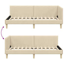 vidaXL Sarokágy keret Krém 100 cm x 200 cm Szövet és Plywood