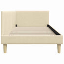vidaXL Sarokágy keret Krém 100 cm x 200 cm Szövet és Plywood
