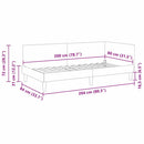 vidaXL Sarokágy keret fejtámlával Sötétszürke 80 cm x 200 cm Bársony