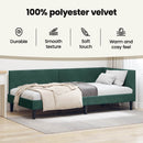 vidaXL Sarokágy keret fejtámlával Sötétzöld 80 cm x 200 cm Bársony