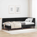 vidaXL Sarokágy keret fejtámlával Fekete 80 cm x 200 cm Bársony