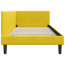 vidaXL Sarokágy keret fejtámlával Sárga 80 cm x 200 cm Bársony