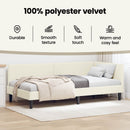 vidaXL Sarokágy keret fejtámlával Krém 80 cm x 200 cm Bársony