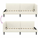 vidaXL Sarokágy keret fejtámlával Krém 80 cm x 200 cm Bársony