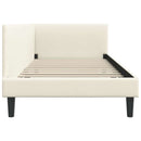 vidaXL Sarokágy keret fejtámlával Krém 80 cm x 200 cm Bársony