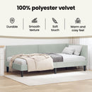 vidaXL Sarokágy keret fejtámlával Világosszürke 90 cm x 190 cm Bársony