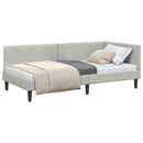 vidaXL Sarokágy keret fejtámlával Világosszürke 90 cm x 190 cm Bársony